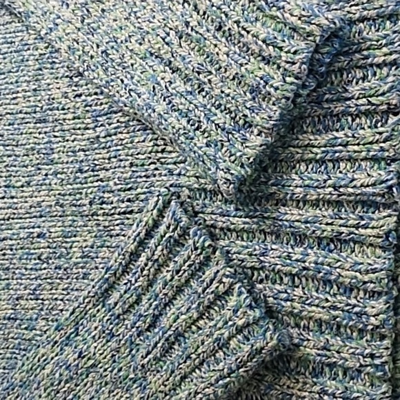 Liz Claiborne Chunky Cotton Blend Knit Coastal Beach Variegated Colors Sweater - Picture 7 of 11
